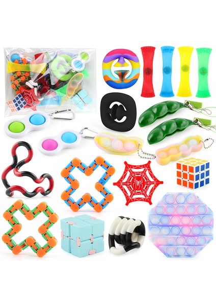 20 Adet Opp Tarzı Fidget Oyuncaklar Seti Sıkma Oyuncak Misket Hediye Yetişkin Çocuklar Için Duyusal Fidget Oyuncak Kutusu (Yurt Dışından)