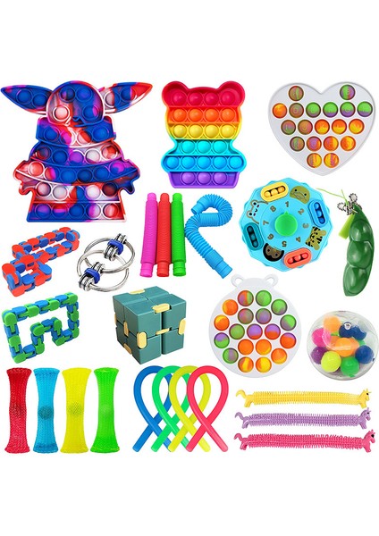 26 Adet Yeni Stil Fidget Oyuncaklar Seti Sıkma Oyuncak Misket Hediye Yetişkin Çocuklar Için Duyusal Fidget Oyuncak Kutusu (Yurt Dışından)
