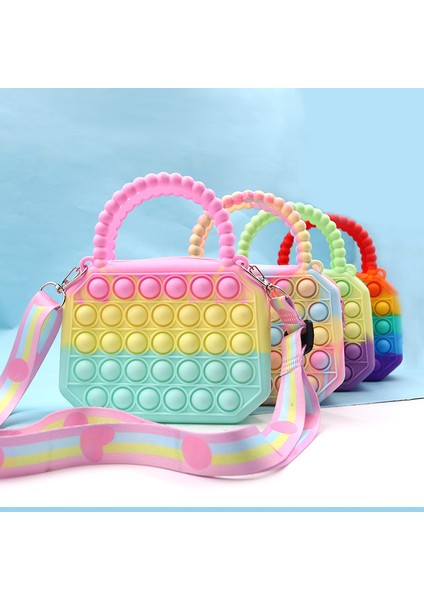 No.74 Tarzı Yeni Pop It Itme Kabarcık Oyuncaklar Gökkuşağı Macaron Moda Çapraz Çanta Sıkıştırılabilir Oyuncak Yumuşak Bulmaca Oyuncak Çocuklar Için (Yurt Dışından) fiyatları