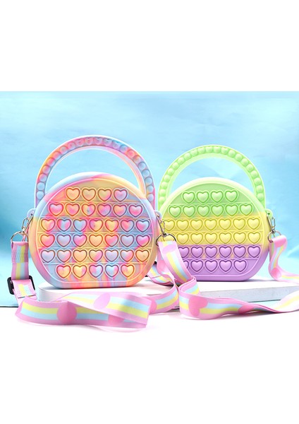 No.74 Tarzı Yeni Pop It Itme Kabarcık Oyuncaklar Gökkuşağı Macaron Moda Çapraz Çanta Sıkıştırılabilir Oyuncak Yumuşak Bulmaca Oyuncak Çocuklar Için (Yurt Dışından) modelleri