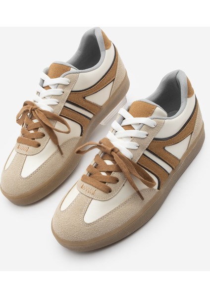 Kadın Sneaker Retro Çift Bağcıklı Spor Ayakkabı Forden Taba