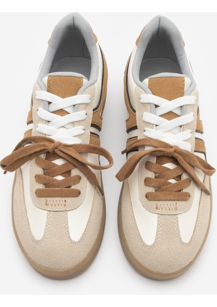 Kadın Sneaker Retro Çift Bağcıklı Spor Ayakkabı Forden Taba