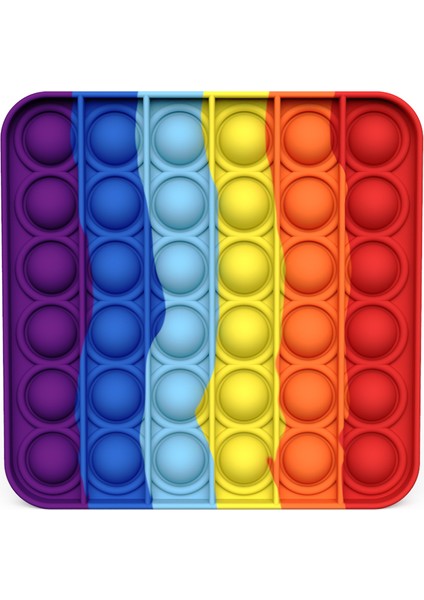 Kare Tarzı Gökkuşağı Fidget Kabarcık Oyuncak Sıkma Çocuklar Için Basit Dimple Oyuncak (Yurt Dışından)