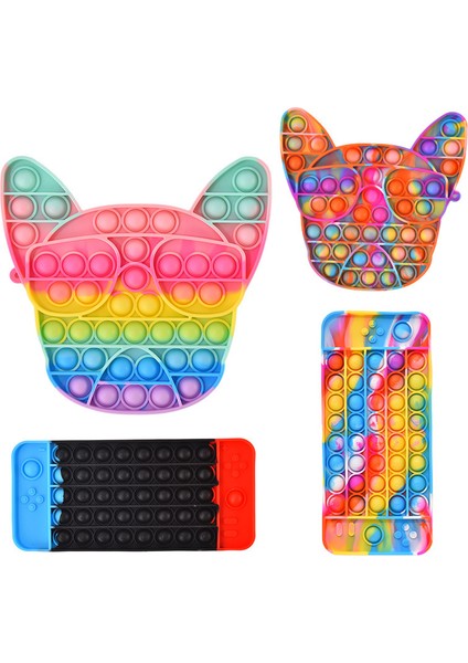 1 Adet Gamepad Stili Renkli Oyun Kolu Silikon Itme Kabarcık Oyuncak Yetişkinler ve 18 Çocuklar Için Halloween Doğum Günü Hediyeleri Için Anahtarlık Köpek Patlatma Fidget Oyuncakları (Yurt Dışından)
