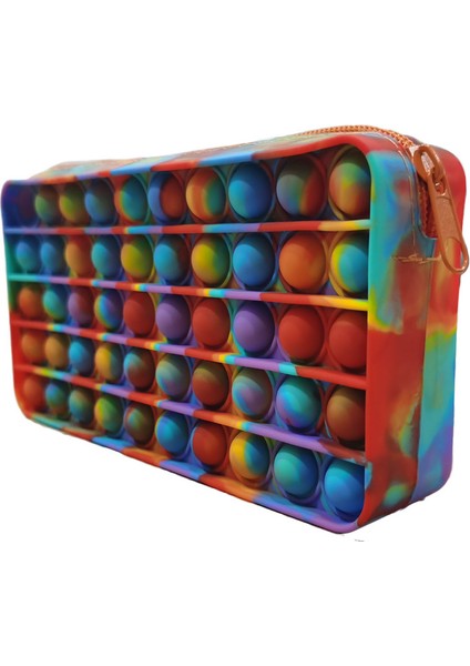 LK-283-44-RVB Stili Yeni Gelen Silikon Kalem Kutusu Pop It Bozuk Para Cüzdanı Kawaii Basit Cırcır Kırtasiye Çantası Duyusal Bozuk Para Cüzdanı Pop It Dikkat Oyuncağı (Yurt Dışından)