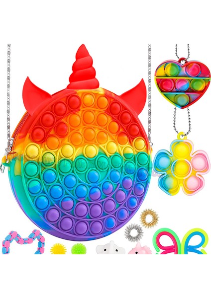 LK-283-38-F1E5T Stili Yeni Gelen Silikon Kalem Kutusu Pop It Bozuk Para Cüzdanı Kawaii Basit Cırcır Kırtasiye Çantası Duyusal Bozuk Para Cüzdanı Pop It Dikkat Oyuncağı (Yurt Dışından)