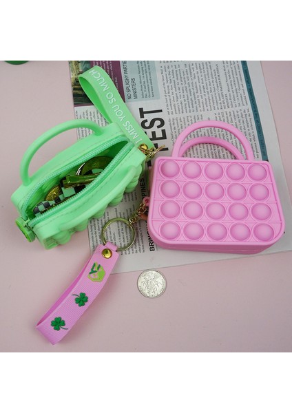 D Stili Titre: Fidget Bolsa Popper It Çanta Itme Kabarcık Kare Cüzdan Poppet El Çantası Duyusal Popete Silikon Bozuk Para Cüzdanı Kız Arkadaş Hediye (Yurt Dışından) indirimleri