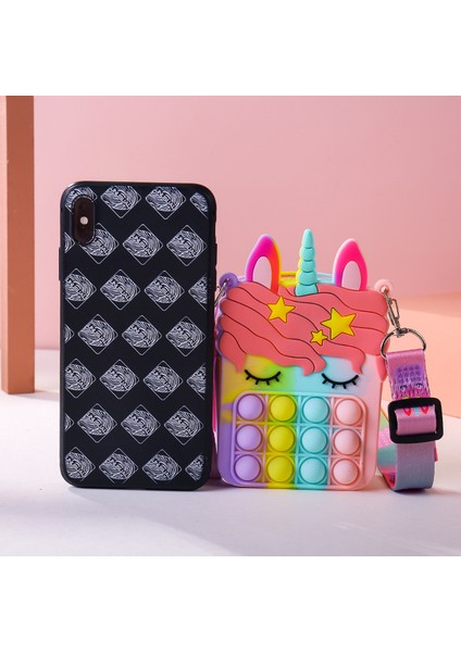 KB-001-29 Stili Moda Fidget Oyuncakları Itme Kabarcık Oyuncak Gökkuşağı Unicorn Madalyon Cüzdan Bayan Çanta Silika Basit Dimple Omuz Çantaları Kızlar Için (Yurt Dışından) indirimleri