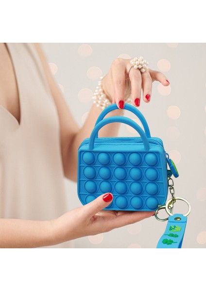 E Stili Titre: Fidget Bolsa Popper It Çanta Itme Kabarcık Kare Cüzdan Poppet El Çantası Duyusal Popete Silikon Bozuk Para Cüzdanı Kız Arkadaş Hediye (Yurt Dışından) fırsatları