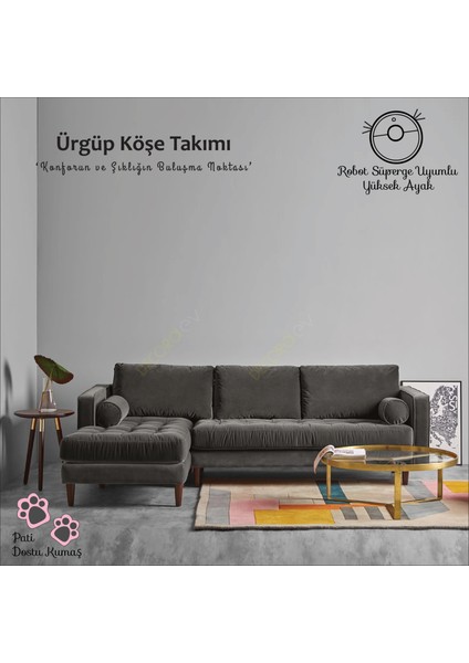 Ürgüp Modern L Köşe Koltuk Takımı Sol Köşe