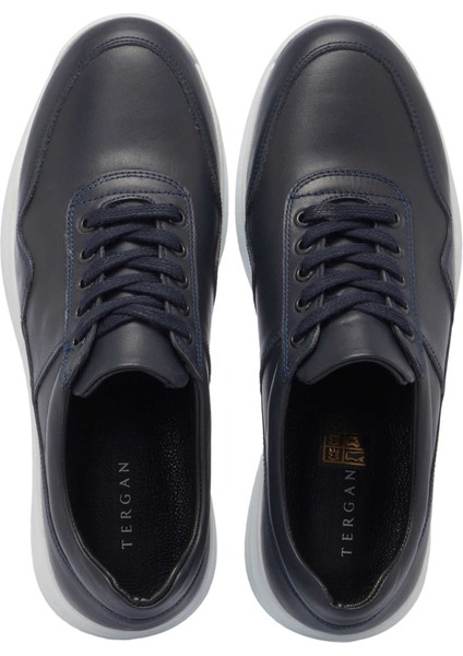 Lacivert Hakiki Deri Erkek Sneaker - E25I1AY57305-A31