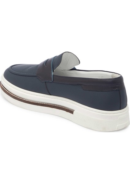 Lacivert Hakiki Deri Erkek Loafer - E24I1AY56706-A38