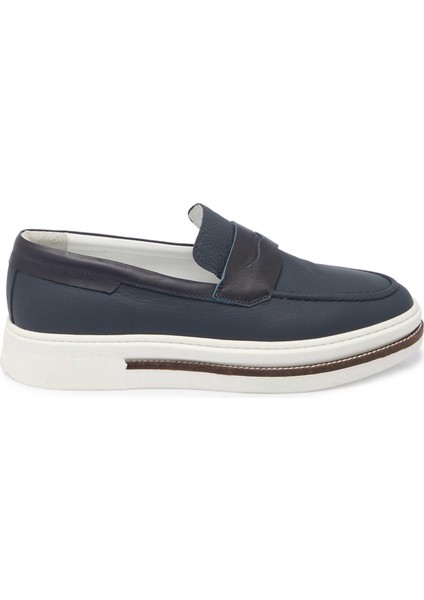 Lacivert Hakiki Deri Erkek Loafer - E24I1AY56706-A38