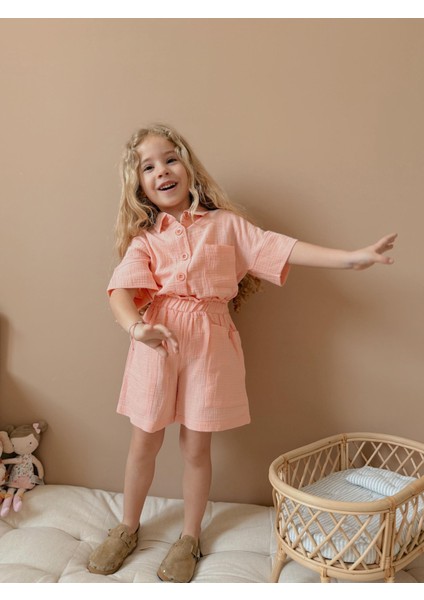 Kız Çocuk Müslin Kumaş Gömlekli Takım fiyatları