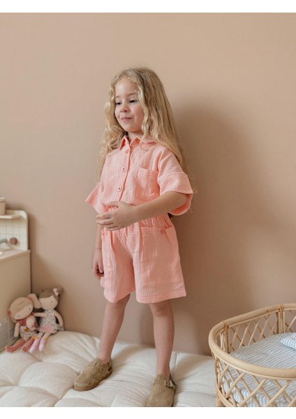 Kız Çocuk Müslin Kumaş Gömlekli Takım modelleri