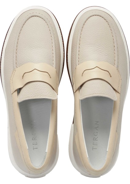 Bej Hakiki Deri Erkek Loafer - E24I1AY56706-B19