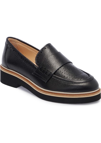 Siyah Hakiki Deri Kadın Loafer - K25I1AY68029-A23