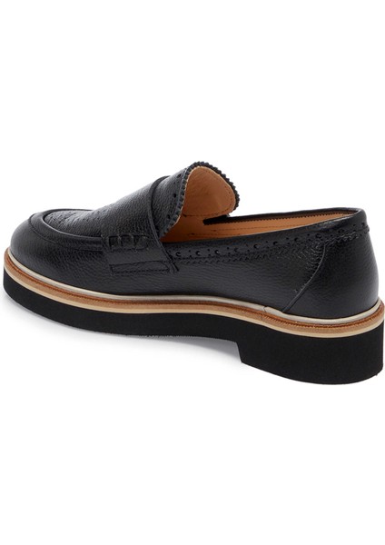 Siyah Hakiki Deri Kadın Loafer - K25I1AY68029-A23