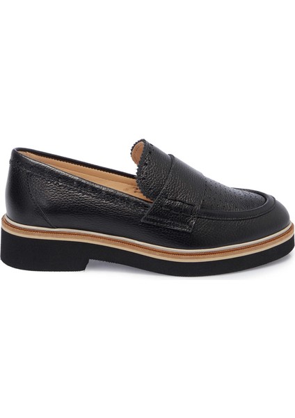 Siyah Hakiki Deri Kadın Loafer - K25I1AY68029-A23