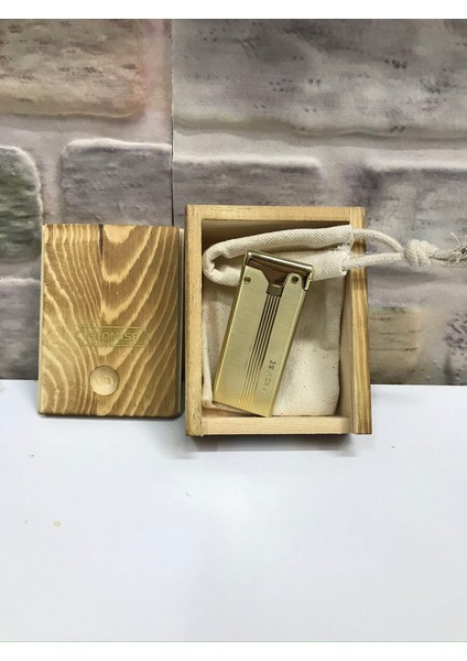 Marka Ince Sarı Gold Gazlı Kişiye Özel Çakmak