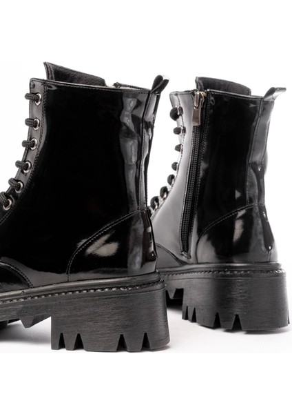 868-356 Siyah Rugan Bağcıklı Fermuarlı Günlük Kadın Bot indirimleri