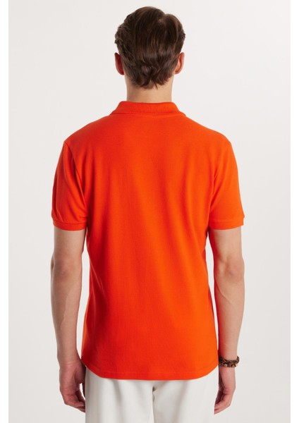 Erkek Slim Fit Dar Kesim %100 Pamuk Nar Polo Yaka Tişört indirimleri