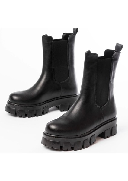 FZ-299 Siyah Yüksek Tabanlı Lastikli Günlük Kadın Bot indirimleri