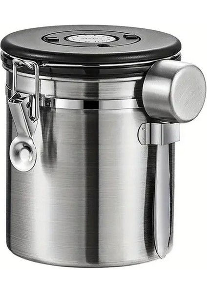 304 Çelik 1400 ml Kelepçeli Kahve Çay Saklama Kabı Kiler Depolama Kavanozu MT117