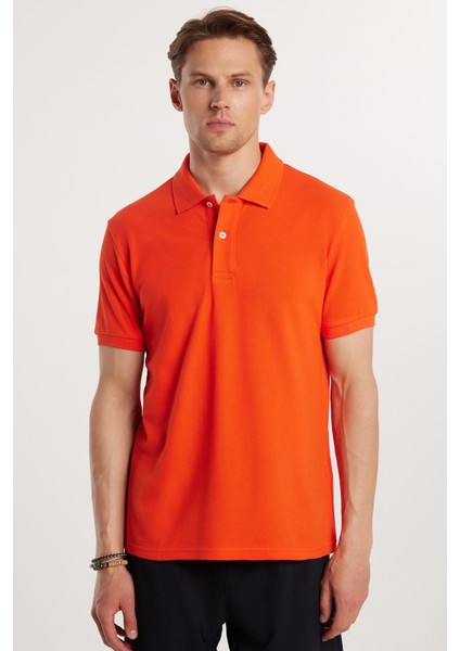 Erkek Slim Fit Dar Kesim %100 Pamuk Mercan Polo Yaka Tişört fırsatları