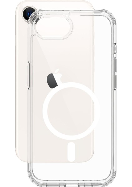 Apple iPhone 16E Uyumlu Kılıf Wireless Şarj Destekli Magsafe Şeffaf Telefon Kılıfı