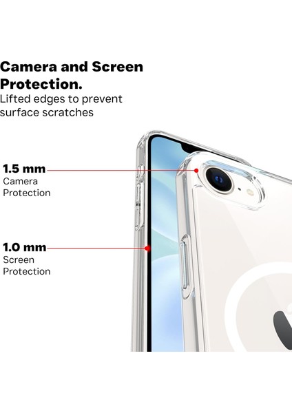 Apple iPhone 16E Uyumlu Kılıf Wireless Şarj Destekli Magsafe Şeffaf Telefon Kılıfı