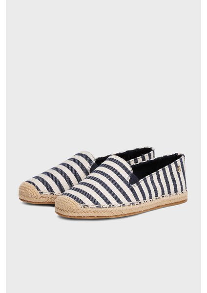 Çizgili % 100 Pamuk Jüt Detaylı Espadril Bayan Espadril FW0FW08653 0gz