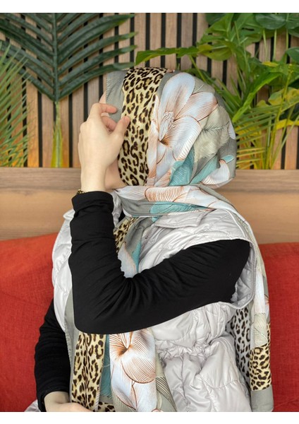 Vizon Premium Leopar Yaprak Desen Şal modelleri