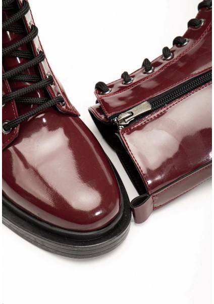 2024-2289 Bordo Rugan Bağcıklı Fermuarlı Günlük Kadın Bot fırsatları