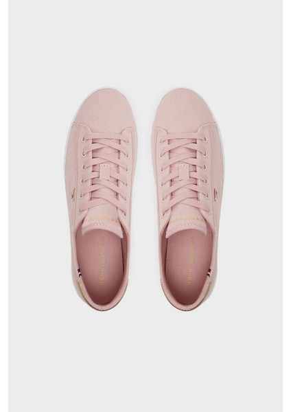 Logolu Pamuk Sneaker Ayakkabı Bayan Ayakkabı FW0FW08647 Tqn fırsatları