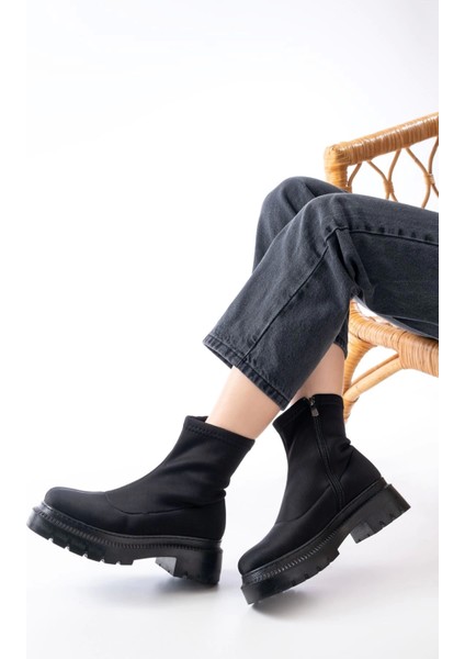 236-2011 Siyah Dalgıç Fermuarlı Günlük Kadın Bot fiyatları