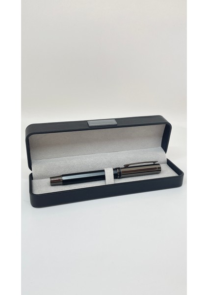 Elegance Series Midnight Gleam Deri Kutulu Siyah Roller Imza Kalemi