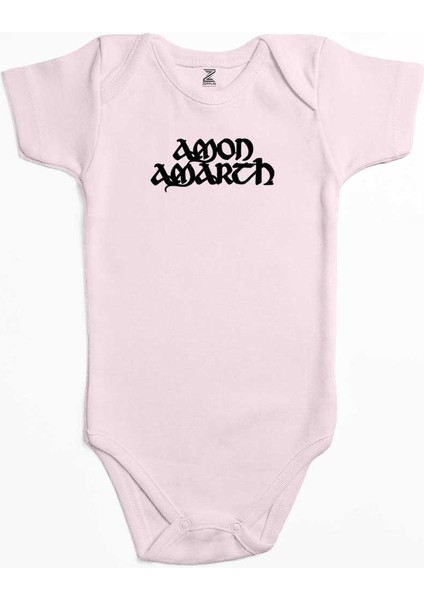 Amon Amarth Text Pembe Renk Bebek Body Zıbın