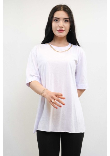 Zincir Aksesuarlı Tshirt Beyaz