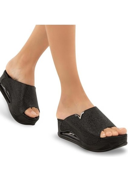 Aero 31212-001 Air Max Anatomik Taban Kadın Terlik Baskılı Siyah 36-40