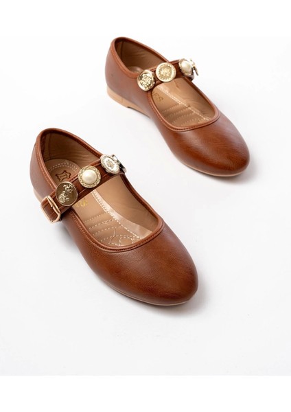 İNF-6363 Taba Baret Tokalı Günlük Bayan Ayakkabı fiyatları