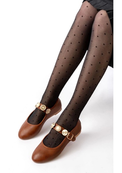 İNF-6363 Taba Baret Tokalı Günlük Bayan Ayakkabı fırsatları