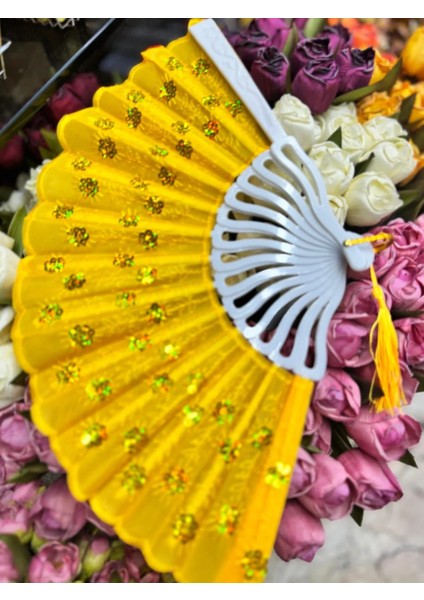 Plastik Desenli Yelpaze