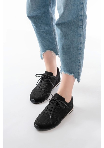 Rs-01 Siyah Süet Ince Taban Günlük Spor Ayakkabı