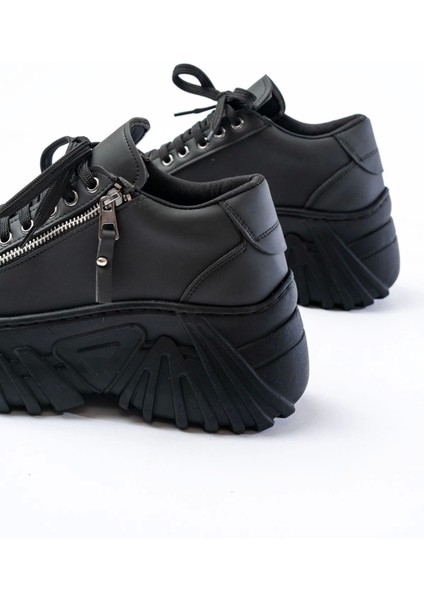 SP-156 Siyah Bağcıklı Fermuarlı Yüksek Taban Günlük Spor Ayakkabı indirimleri
