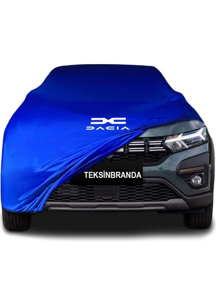 Dacia Sandero Stepway Mavi Kumaş Araba Branda Logolu Kumaş Araba Brandası Penye Oto Branda