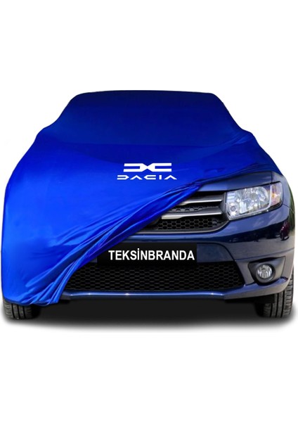 Dacia Logan 2 (2012 - 2020) Mavi Kumaş Araba Branda Logolu Kumaş Araba Brandası Penye Oto Branda