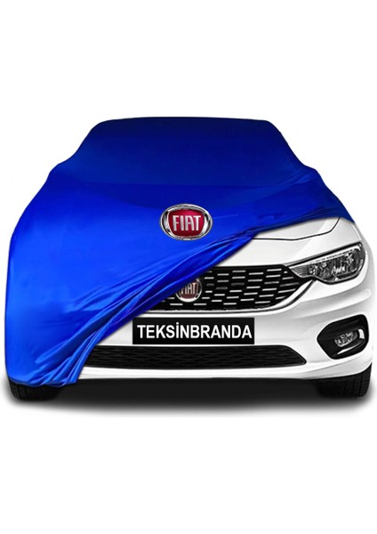 Fiat Egea HATCHBACK(357) (2016 - 2020) Mavi Kumaş Araba Branda Logolu Kumaş Araba Brandası Penye Oto Branda