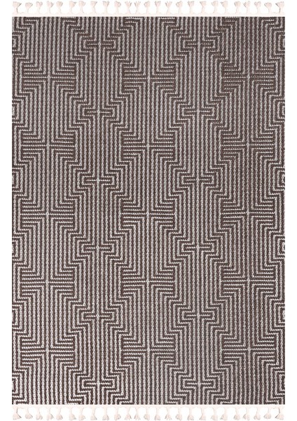 Maite 4990 Kahve Yumuşak Silinebilir Keçeleşmez Leke Tutmaz Dekoratif Kilim Halı
