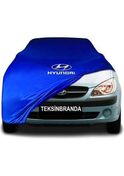 Hyundai Getz Mavi Kumaş Araba Branda Logolu Kumaş Araba Brandası Penye Oto Branda